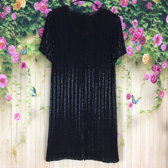 Lane Bryant Black Silk Beaded Dress Size 14/16 NWT - Picture 2 of 8